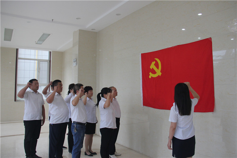 公司黨支部組織新入黨員(yuán)宣誓